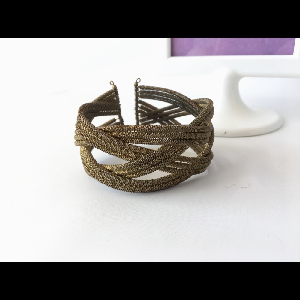 Braided copper wire cuff